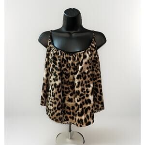 Women’s Leopard Print Cami Top Spaghetti Strap Blouse Animal Print